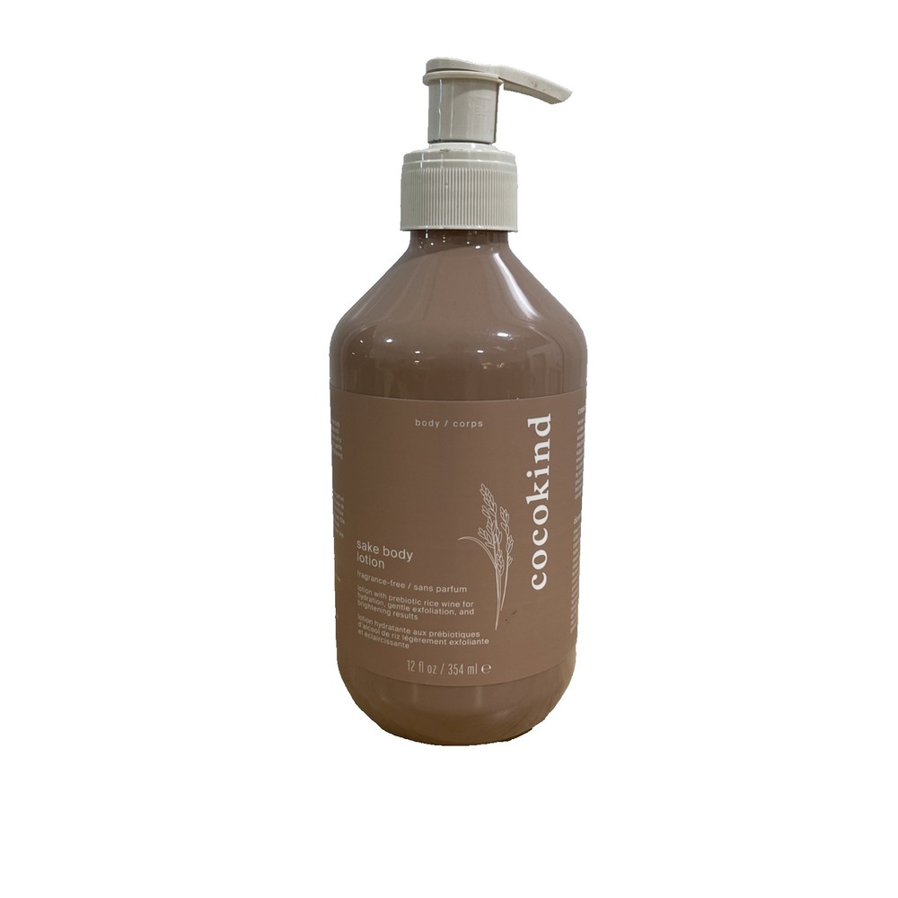 Cocokind Sake Body Lotion Fragrance Free Vegan Lightweight 12 fl oz / 354 ml